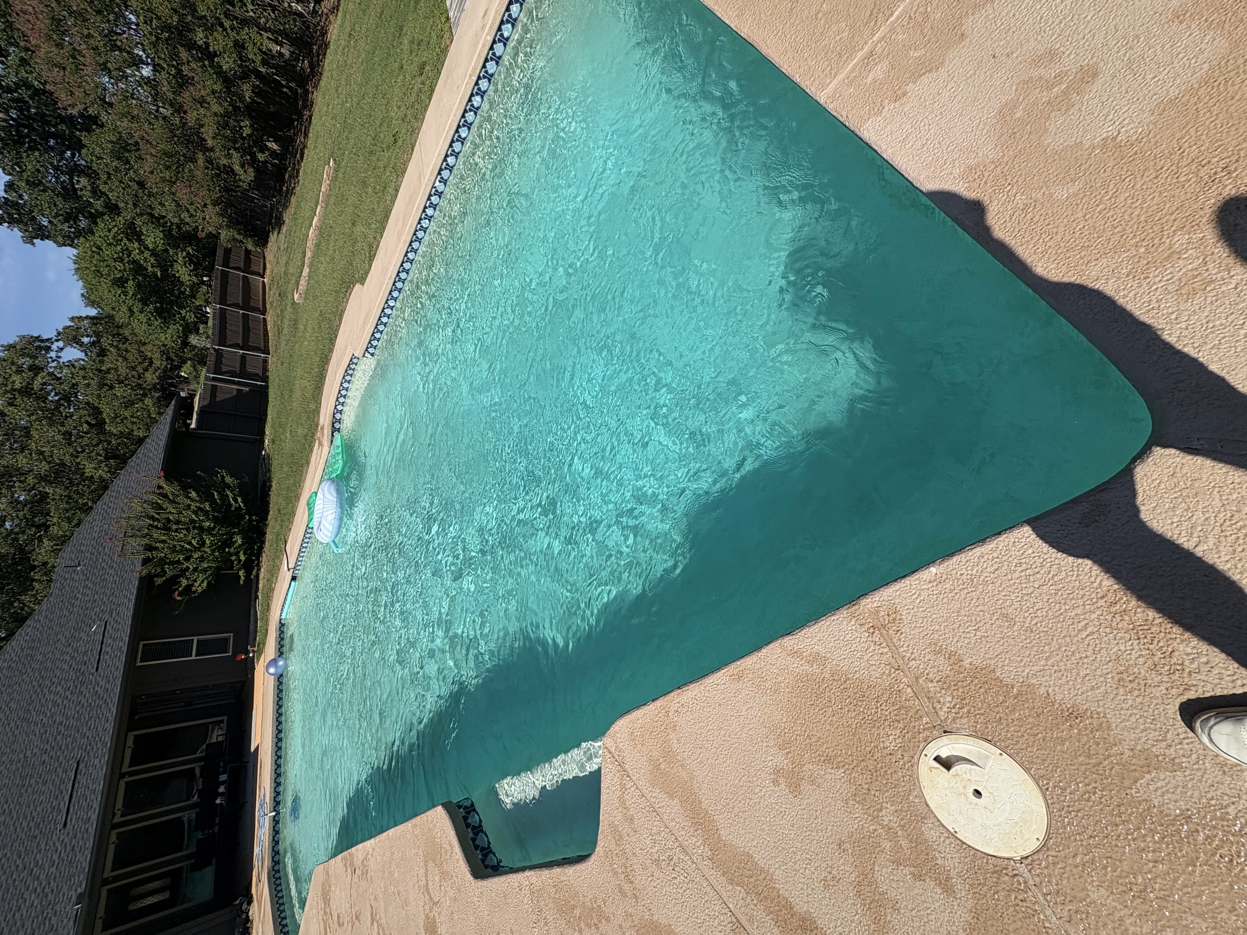 Crystal clear pool after professional treatment