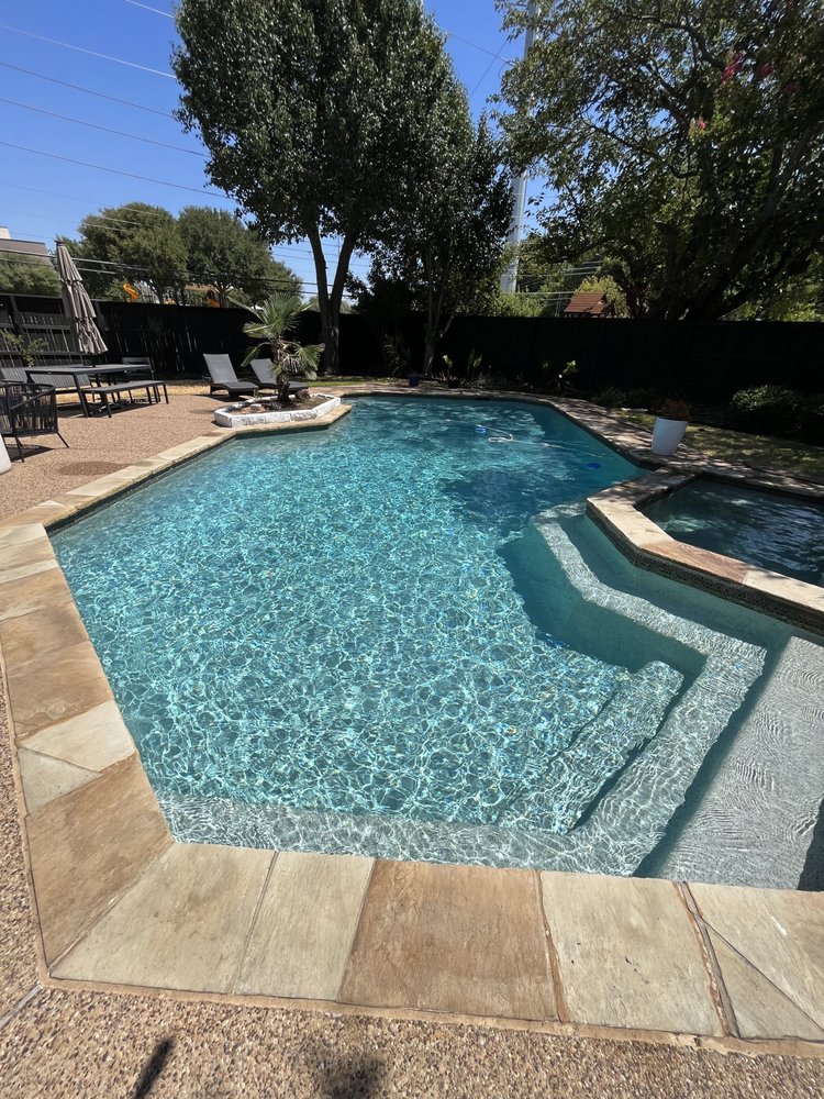 Family-friendly backyard pool with clean water and outdoor living space